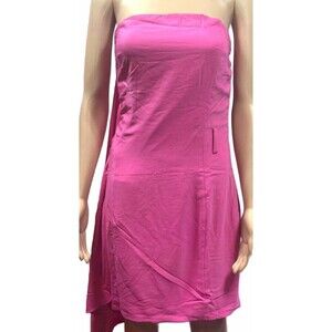 Women's Elegant Pink Strapless Bodycon Mini Dress Side Tie Size M Wedding Event